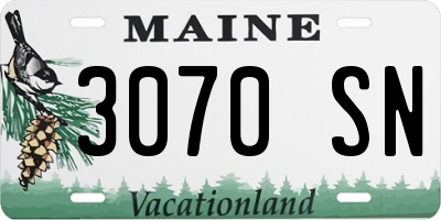 ME license plate 3070SN