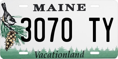 ME license plate 3070TY