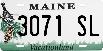 ME license plate 3071SL