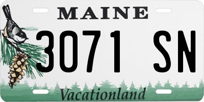 ME license plate 3071SN