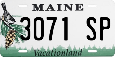 ME license plate 3071SP