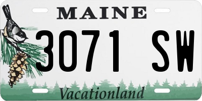 ME license plate 3071SW