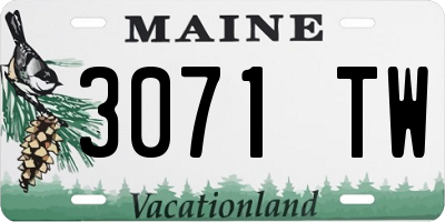 ME license plate 3071TW