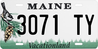 ME license plate 3071TY