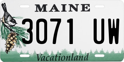 ME license plate 3071UW