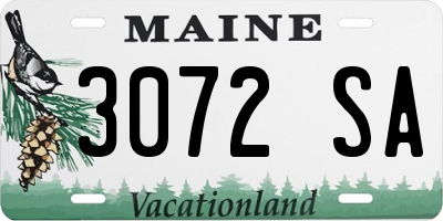 ME license plate 3072SA