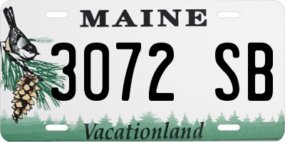 ME license plate 3072SB