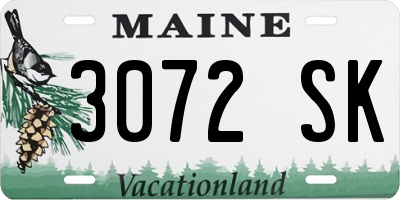 ME license plate 3072SK