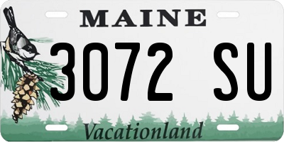ME license plate 3072SU