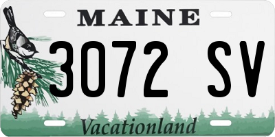 ME license plate 3072SV
