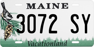 ME license plate 3072SY