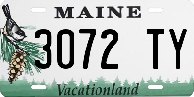 ME license plate 3072TY