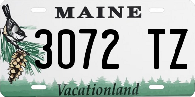 ME license plate 3072TZ