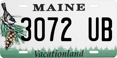 ME license plate 3072UB