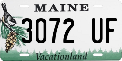 ME license plate 3072UF