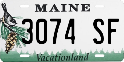 ME license plate 3074SF