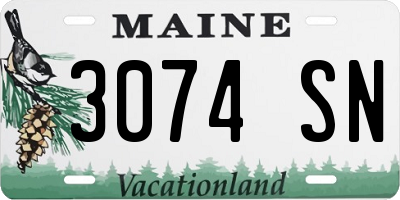 ME license plate 3074SN