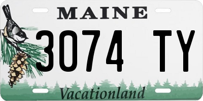 ME license plate 3074TY