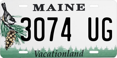 ME license plate 3074UG