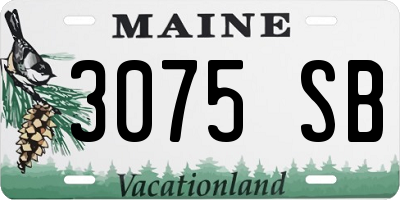 ME license plate 3075SB