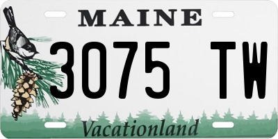 ME license plate 3075TW