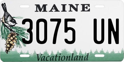 ME license plate 3075UN