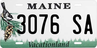 ME license plate 3076SA