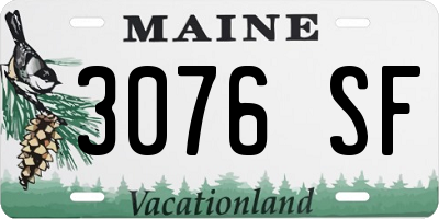 ME license plate 3076SF