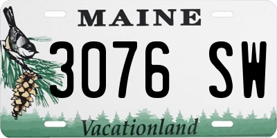 ME license plate 3076SW