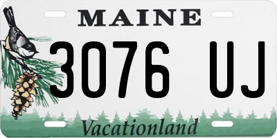 ME license plate 3076UJ