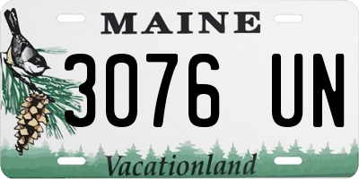 ME license plate 3076UN