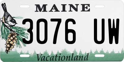 ME license plate 3076UW