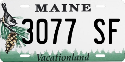 ME license plate 3077SF