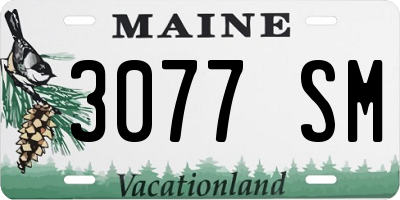 ME license plate 3077SM