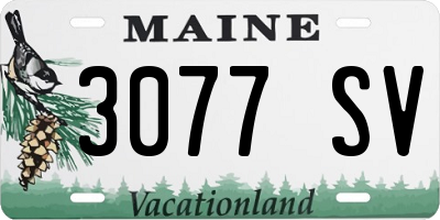 ME license plate 3077SV