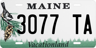 ME license plate 3077TA
