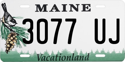 ME license plate 3077UJ