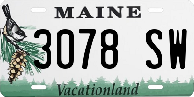 ME license plate 3078SW