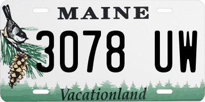 ME license plate 3078UW