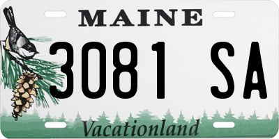 ME license plate 3081SA
