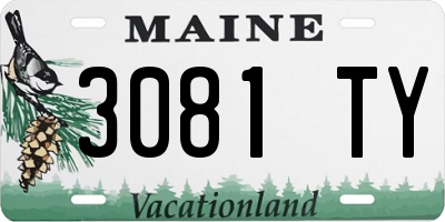 ME license plate 3081TY