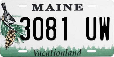 ME license plate 3081UW