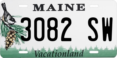 ME license plate 3082SW