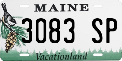 ME license plate 3083SP