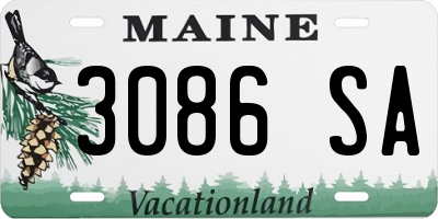 ME license plate 3086SA