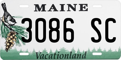 ME license plate 3086SC