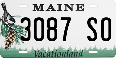 ME license plate 3087SO