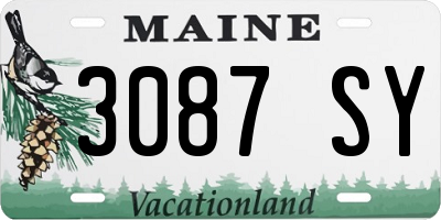 ME license plate 3087SY