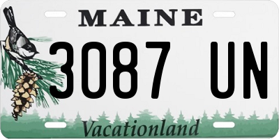 ME license plate 3087UN