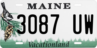 ME license plate 3087UW